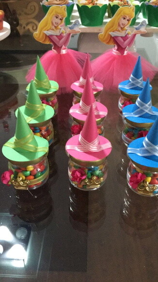 Potinho vidro 40gr Bela Adormecida Fadinhas