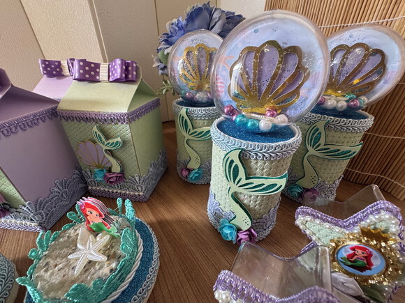 Kit Scrap Luxo Sereia Ariel 24 Peças