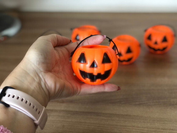 Mini Balde Abóbora Halloween 12 Unidades