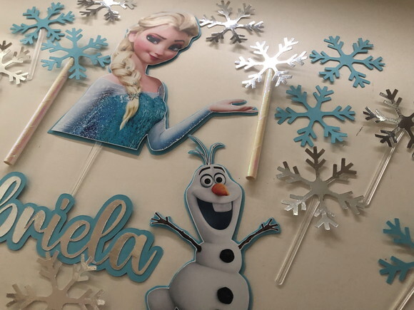 Topo de Bolo Frozen Luxo 17 Elementos