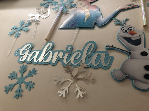 Topo de Bolo Frozen Luxo 17 Elementos