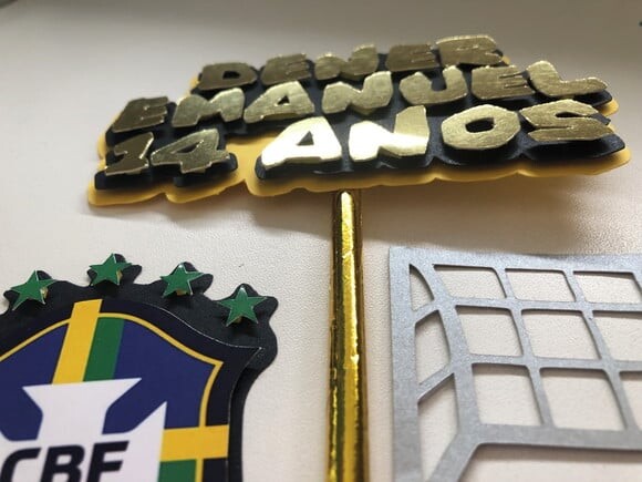 Topo de Bolo Luxo Brasil 4 Elementos