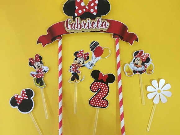 Topo de Bolo Minnie Vermelha