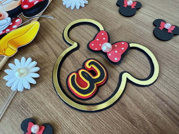 Topo de Bolo Minnie Luxo 13 Elementos