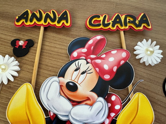 Topo de Bolo Minnie Luxo 13 Elementos
