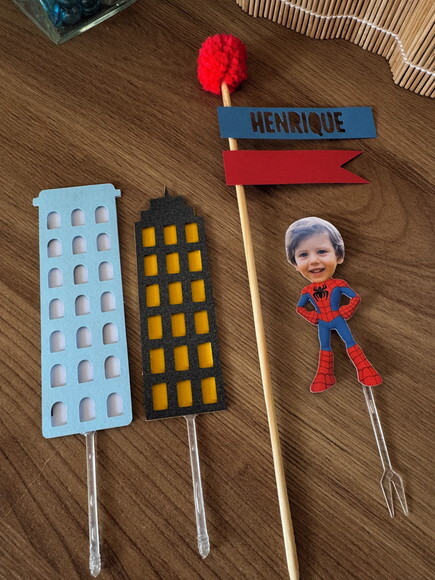 Topo de Bolo Spidey Personalizado C/rostinho
