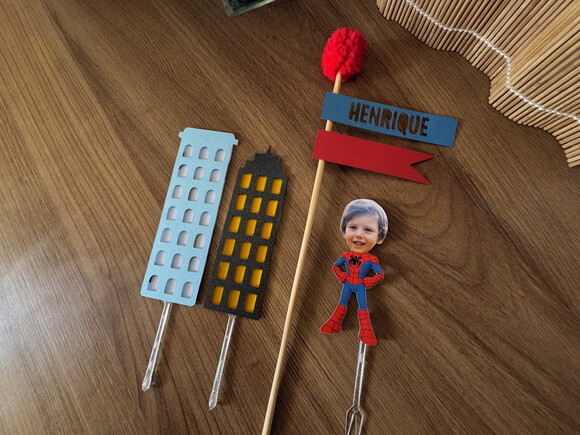 Topo de Bolo Spidey Personalizado C/rostinho