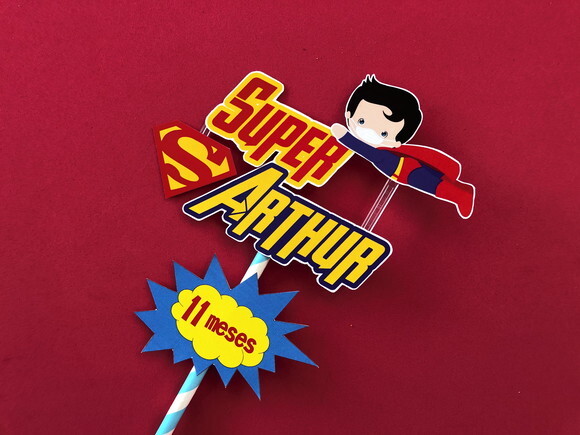 Topo de Bolo Superman Quarentena
