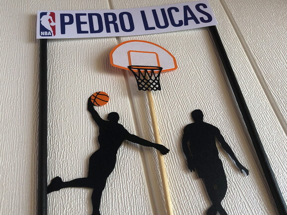 Topo de Bolo Tema Basquete Nba