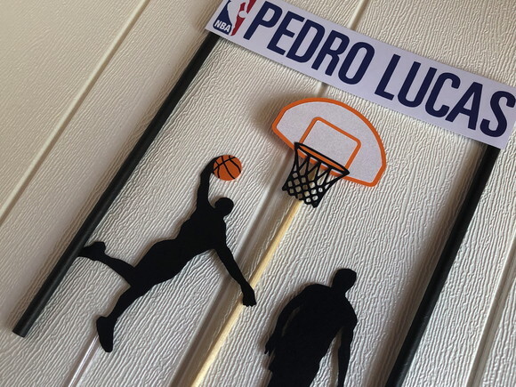 Topo de Bolo Tema Basquete Nba