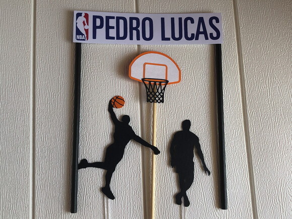 Topo de Bolo Tema Basquete Nba