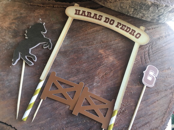 Topo de Bolo Tema Haras