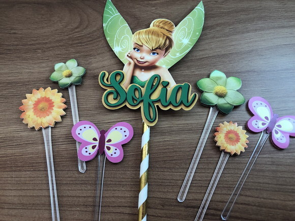 Topo de Bolo Tinker Bell Sininho