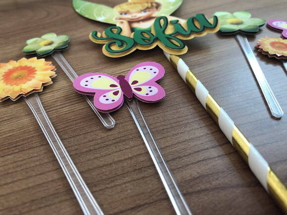 Topo de Bolo Tinker Bell Sininho