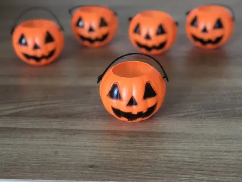 Mini Balde Abóbora Halloween 12 Un Pronta Entrega