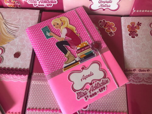 Agenda Barbie - Caderno Brochura (plastificado)