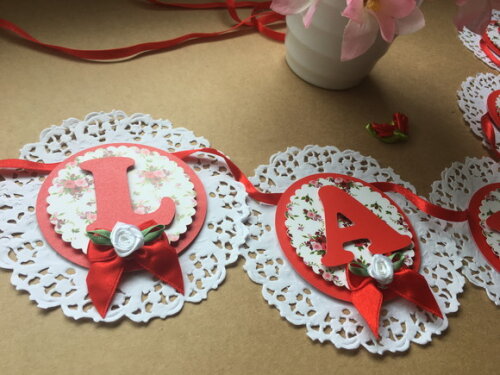 Bandeirinha Luxo Red Roses