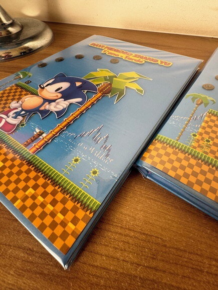 Caderno Brochurão Sonic e Tales (plastificado)