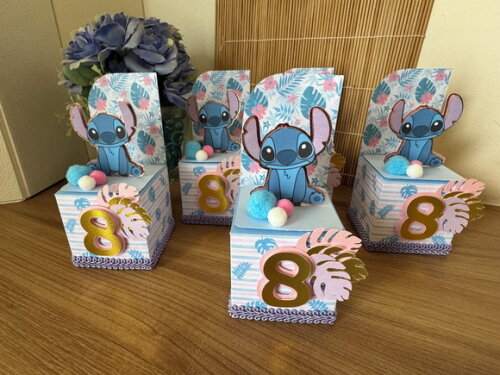 Caixinha Papel Cenário Luxo Stitch