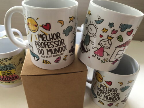 Caneca Porcelana C/caixa Kraft Dia dos Professores