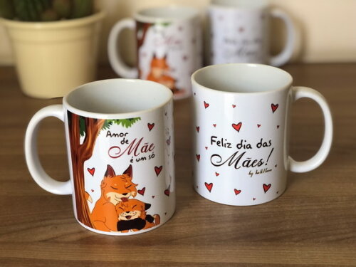 Caneca Porcelana Dia das Mães *linha Exclusiva - Autoral*