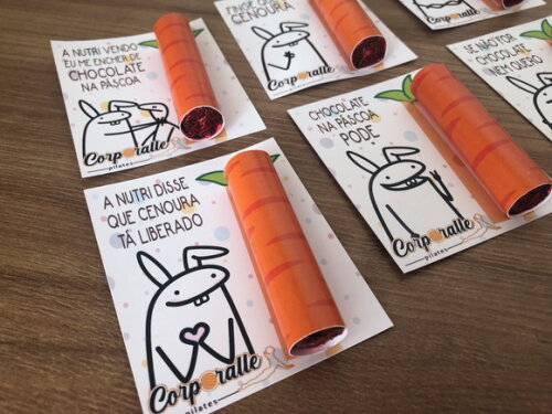 Cartão com Chocolate Baton - Flork Páscoa 20unid