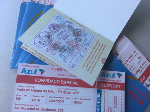 Convite Passaporte - Festa do Pijama