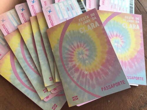 Convite Passaporte - Tie Dye