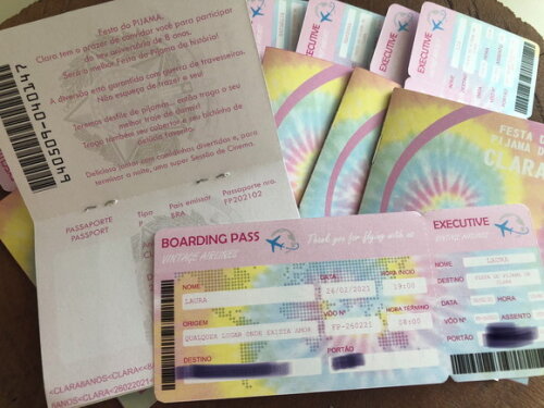 Convite Passaporte - Tie Dye