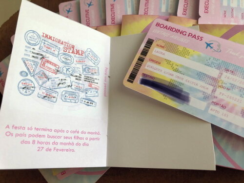 Convite Passaporte - Tie Dye