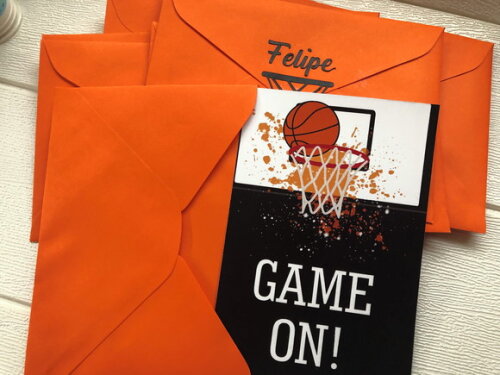 Convite Semplice Basquete (c/envelope)