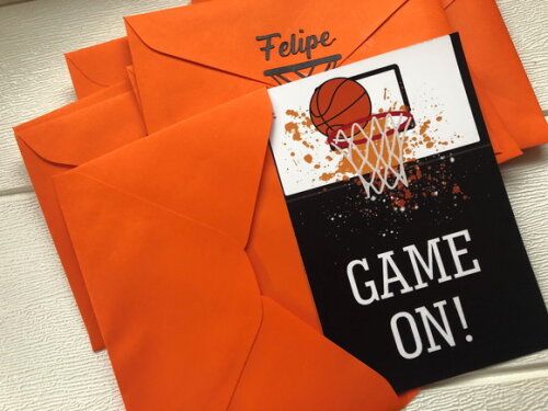 Convite Semplice Basquete (c/envelope)