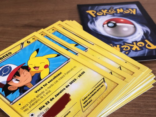 Convite Semplice Carta Pokémon