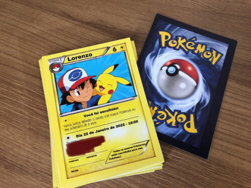 Convite Semplice Carta Pokémon