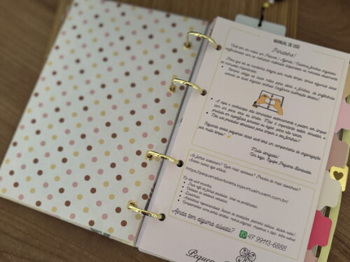 Fichário A5 Caderno Planner ou Agenda
