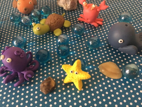 Fundo do mar biscuit aplique tamanho P