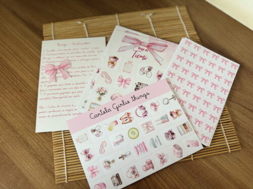 Jogo de Bingo Personalizado Girlie Cute Things