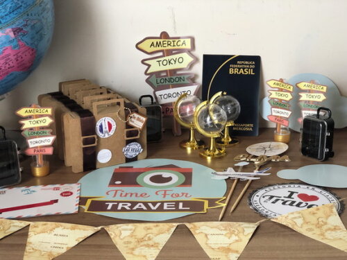 Kit Festa Volta ao Mundo Viagem