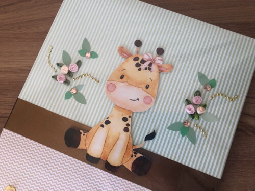 Pasta Catálogo Girafinha Cute Aquarela (plastificada)