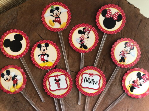 Pin Simples Minnie Mickey - 30 Unid