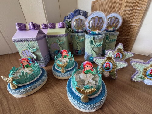 Pronta Entrega! Kit Scrap Luxo Sereia Ariel 24 Pçs