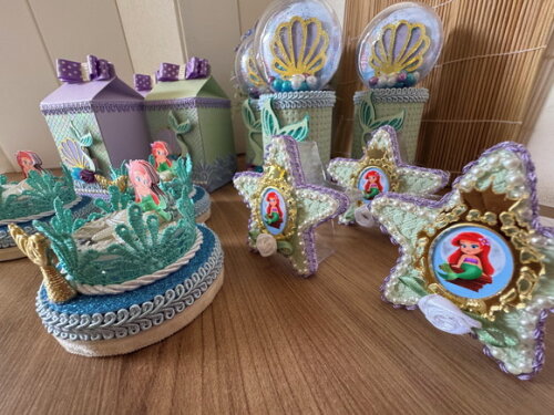 Kit Scrap Luxo Sereia Ariel 24 Peças