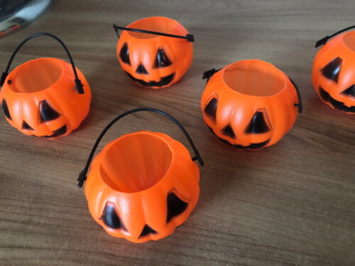 Mini Balde Abóbora Halloween 12 Unidades