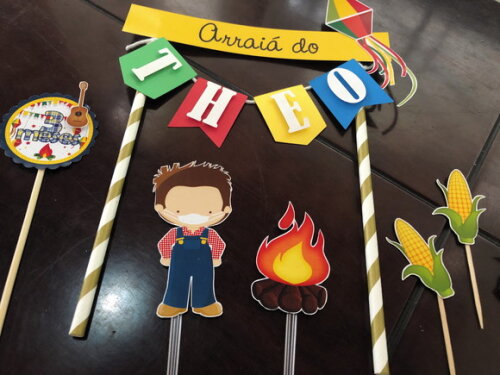 Topo de Bolo Festa Junina Quarentena