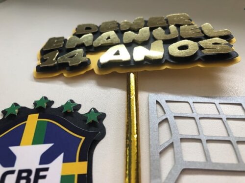 Topo de Bolo Luxo Brasil 4 Elementos