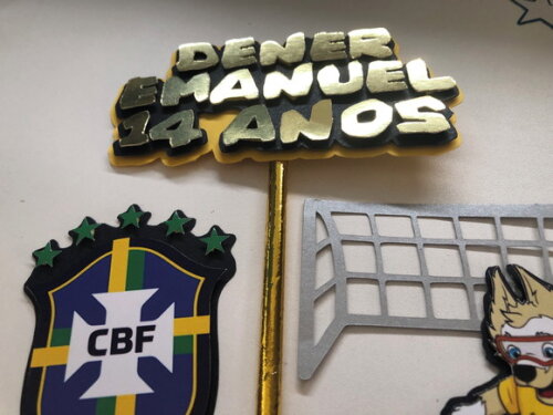Topo de Bolo Luxo Brasil 4 Elementos