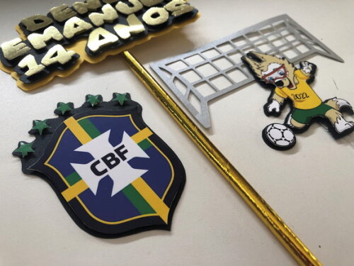 Topo de Bolo Luxo Brasil 4 Elementos