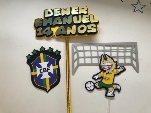 Topo de Bolo Luxo Brasil 4 Elementos