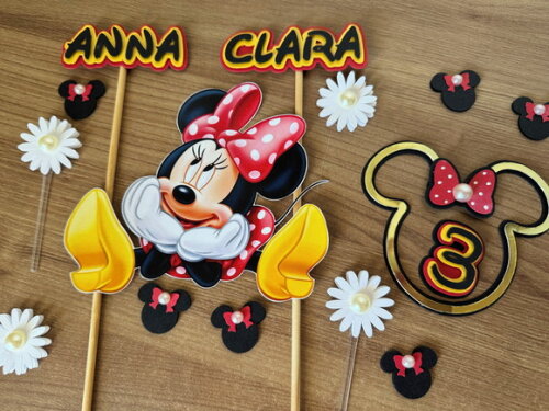 Topo de Bolo Minnie Luxo 13 Elementos