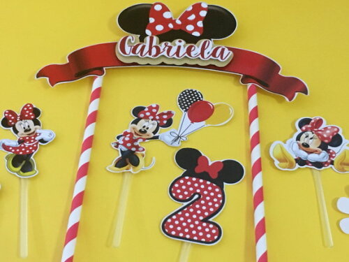 Topo de Bolo Minnie Vermelha